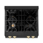 ZLINE Autograph Edition 30 in. Legacy Gas Rangetop with 4 Burners and Porcelain Cooktop in Black Stainless Steel with Polished Gold Accents, Open Box-Good Condition