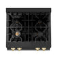 ZLINE Autograph Edition 30 in. Legacy Gas Rangetop with 4 Burners and Porcelain Cooktop in Black Stainless Steel with Polished Gold Accents, Open Box-Great Condition