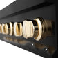 ZLINE Autograph Edition 36 in. Porcelain Rangetop with 6 Gas Burners in Black Stainless Steel and Polished Gold Accents (RTBZ-36-G) 