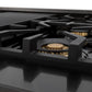 ZLINE Autograph Edition 48 in. Legacy Gas Rangetop with 7 Burners and Porcelain Cooktop in Black Stainless Steel with Champagne Bronze Accents, Open Box-Good Condition