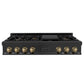 ZLINE Autograph Edition 48 in. Legacy Gas Rangetop with 7 Burners and Porcelain Cooktop in Black Stainless Steel with Champagne Bronze Accents, Open Box-Good Condition