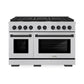 ZLINE Autograph Edition 48 in. 6.7 cu. ft. Paramount Double Oven Gas Range with 8 Burner Cooktop in Satin Stainless Steel and Matte Black Accents, Open Box-Great Condition