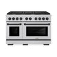 ZLINE Autograph Edition 48 in. 6.7 cu. ft. Paramount Double Oven Gas Range with 8 Burner Cooktop in Satin Stainless Steel and Matte Black Accents, Open Box-Great Condition
