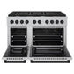 ZLINE Autograph Edition 48 in. 6.7 cu. ft. Paramount Double Oven Gas Range with 8 Burner Cooktop in Satin Stainless Steel and Matte Black Accents, Open Box-Great Condition