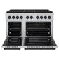 ZLINE Autograph Edition 48 in. 6.7 cu. ft. Paramount Double Oven Gas Range with 8 Burner Cooktop in Satin Stainless Steel and Matte Black Accents, Open Box-Great Condition