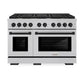 ZLINE Autograph Edition 48 in. 6.7 cu. ft. Paramount Double Oven Gas Range with 8 Burner Cooktop in Satin Stainless Steel and Matte Black Accents, Open Box-Good Condition