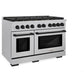 ZLINE Autograph Edition 48 in. 6.7 cu. ft. Paramount Double Oven Gas Range with 8 Burner Cooktop in Satin Stainless Steel and Matte Black Accents, Open Box-Good Condition