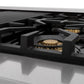 ZLINE Autograph Edition 48 in. 6.0 cu. ft. Legacy Dual Fuel Range with 7 Burner Gas Cooktop and 2 Electric Ovens in Satin Stainless Steel with Black Matte Doors and Champagne Bronze Accents (RASZ-BLM-48-CB)