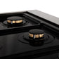 ZLINE Autograph Edition 48 in. 6.0 cu. ft. Legacy Dual Fuel Range with 7 Burner Gas Cooktop and 2 Electric Ovens in Satin Stainless Steel with Black Matte Doors and Polished Gold Accents (RASZ-BLM-48-G)