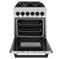 ZLINE Autograph Edition 24 in. 2.8 cu. ft. Legacy Dual Fuel Range with 4 Burner Gas Cooktop and Electric Convection Oven in Satin Stainless Steel and Matte Black Accents, Open Box-Good Condition