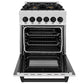 ZLINE Autograph Edition 24 in. 2.8 cu. ft. Legacy Dual Fuel Range with 4 Burner Gas Cooktop and Electric Convection Oven in Satin Stainless Steel and Matte Black Accents, Open Box-Great Condition