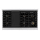 ZLINE Autograph Edition 48 in. 6.7 cu. ft. Paramount Double Oven Dual Fuel Range with 8 Burner Gas Cooktop in Satin Stainless Steel with Black Matte Doors and Champagne Bronze Accents, Open Box-Great Condition
