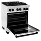 ZLINE Autograph Edition 30 in. 4.0 cu. ft. Legacy Dual Fuel Range with 4 Burner Gas Cooktop and Electric Convection Oven in Satin Stainless Steel and Matte Black Accents, Open Box-Good Condition