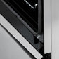 ZLINE Autograph Edition 36 in. 4.6 cu. ft. Legacy Dual Fuel Range with 6 Burner Gas Cooktop and Electric Convection Oven in Satin Stainless Steel and Polished Gold Accents (RASZ-SN-36-G) StayPut oven door hinge.