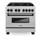 ZLINE Autograph Edition 36 in. 4.6 cu. ft. Legacy Dual Fuel Range with 6 Burner Gas Cooktop and Electric Convection Oven in Satin Stainless Steel and Matte Black Accents (RASZ-SN-36-MB) front.