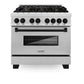 ZLINE Autograph Edition 36 in. 4.6 cu. ft. Legacy Dual Fuel Range with 6 Burner Gas Cooktop and Electric Convection Oven in Satin Stainless Steel and Matte Black Accents, Open Box-Good Condition