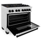 ZLINE Autograph Edition 36 in. 4.6 cu. ft. Legacy Dual Fuel Range with 6 Burner Gas Cooktop and Electric Convection Oven in Satin Stainless Steel and Matte Black Accents, Open Box-Great Condition