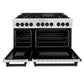 ZLINE Autograph Edition 48 in. 6.0 cu. ft. Legacy Dual Fuel Range with 7 Burner Gas Cooktop and 2 Electric Ovens in Satin Stainless Steel and Matte Black Accents, Open Box-Good Condition