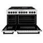 ZLINE Autograph Edition 48 in. 6.0 cu. ft. Legacy Dual Fuel Range with 7 Burner Gas Cooktop and 2 Electric Ovens in Satin Stainless Steel and Matte Black Accents, Open Box-Great Condition