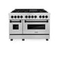ZLINE Autograph Edition 48 in. 6.0 cu. ft. Legacy Dual Fuel Range with 7 Burner Gas Cooktop and 2 Electric Ovens in Satin Stainless Steel and Matte Black Accents, Open Box-Great Condition