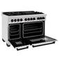 ZLINE Autograph Edition 48 in. 6.0 cu. ft. Legacy Dual Fuel Range with 7 Burner Gas Cooktop and 2 Electric Ovens in Satin Stainless Steel and Matte Black Accents (RASZ-SN-48-MB)
