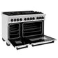 ZLINE Autograph Edition 48 in. 6.0 cu. ft. Legacy Dual Fuel Range with 7 Burner Gas Cooktop and 2 Electric Ovens in Satin Stainless Steel and Matte Black Accents, Open Box-Good Condition