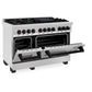 ZLINE Autograph Edition 48 in. 6.0 cu. ft. Legacy Dual Fuel Range with 7 Burner Gas Cooktop and 2 Electric Ovens in Satin Stainless Steel and Matte Black Accents, Open Box-Good Condition