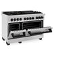 ZLINE Autograph Edition 48 in. 6.0 cu. ft. Legacy Dual Fuel Range with 7 Burner Gas Cooktop and 2 Electric Ovens in Satin Stainless Steel and Matte Black Accents, Open Box-Great Condition
