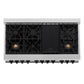 ZLINE Autograph Edition 48 in. 6.0 cu. ft. Legacy Dual Fuel Range with 7 Burner Gas Cooktop and 2 Electric Ovens in Satin Stainless Steel and Matte Black Accents, Open Box-Great Condition
