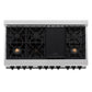 ZLINE Autograph Edition 48 in. 6.0 cu. ft. Legacy Dual Fuel Range with 7 Burner Gas Cooktop and 2 Electric Ovens in Satin Stainless Steel and Matte Black Accents, Open Box-Good Condition