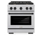 ZLINE Autograph Edition 30 in. 4.2 cu. ft. Paramount Dual Fuel Range with 4 Burner Gas Cooktop and Electric Convection Oven in Satin Stainless Steel with Matte Black Accents, Open Box-Great Condition