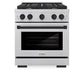 ZLINE Autograph Edition 30 in. 4.2 cu. ft. Paramount Dual Fuel Range with 4 Burner Gas Cooktop and Electric Convection Oven in Satin Stainless Steel with Matte Black Accents, Open Box-Good Condition