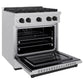 ZLINE Autograph Edition 30 in. 4.2 cu. ft. Paramount Dual Fuel Range with 4 Burner Gas Cooktop and Electric Convection Oven in Satin Stainless Steel with Matte Black Accents, Open Box-Great Condition