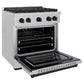 ZLINE Autograph Edition 30 in. 4.2 cu. ft. Paramount Dual Fuel Range with 4 Burner Gas Cooktop and Electric Convection Oven in Satin Stainless Steel with Matte Black Accents, Open Box-Good Condition