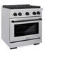 ZLINE Autograph Edition 30 in. 4.2 cu. ft. Paramount Dual Fuel Range with 4 Burner Gas Cooktop and Electric Convection Oven in Satin Stainless Steel with Matte Black Accents (SDRSZ-30-MB) side.