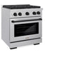ZLINE Autograph Edition 30 in. 4.2 cu. ft. Paramount Dual Fuel Range with 4 Burner Gas Cooktop and Electric Convection Oven in Satin Stainless Steel with Matte Black Accents, Open Box-Good Condition