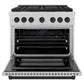 ZLINE Autograph Edition 36 in. 5.2 cu. ft. Paramount Dual Fuel Range with 6 Burner Gas Cooktop and Electric Convection Oven in Satin Stainless Steel with Matte Black Accents, Open Box-Great Condition