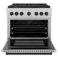 ZLINE Autograph Edition 36 in. 5.2 cu. ft. Paramount Dual Fuel Range with 6 Burner Gas Cooktop and Electric Convection Oven in Satin Stainless Steel with Matte Black Accents, Open Box-Good Condition