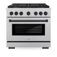 ZLINE Autograph Edition 36 in. 5.2 cu. ft. Paramount Dual Fuel Range with 6 Burner Gas Cooktop and Electric Convection Oven in Satin Stainless Steel with Matte Black Accents, Open Box-Good Condition