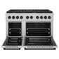 ZLINE Autograph Edition 48 in. 6.7 cu. ft. Paramount Double Oven Dual Fuel Range with 8 Burner Gas Cooktop in Satin Stainless Steel and Matte Black Accents, Open Box-Great Condition