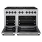 ZLINE Autograph Edition 48 in. 6.7 cu. ft. Paramount Double Oven Dual Fuel Range with 8 Burner Gas Cooktop in Satin Stainless Steel and Matte Black Accents, Open Box-Good Condition