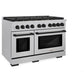ZLINE Autograph Edition 48 in. 6.7 cu. ft. Paramount Double Oven Dual Fuel Range with 8 Burner Gas Cooktop in Satin Stainless Steel and Matte Black Accents, Open Box-Great Condition