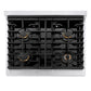 ZLINE Autograph Edition 30 in. 4.2 cu. ft. Paramount Gas Range with 4 Burner Cooktop and Convection Gas Oven in Satin Stainless Steel and Champagne Bronze Accents, Open Box-Great Condition