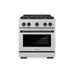 ZLINE Autograph Edition 30 in. 4.2 cu. ft. Paramount Gas Range with 4 Burner Cooktop and Convection Gas Oven in Satin Stainless Steel and Matte Black Accents, Open Box-Great Condition