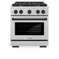 ZLINE Autograph Edition 30 in. 4.2 cu. ft. Paramount Gas Range with 4 Burner Cooktop and Convection Gas Oven in Satin Stainless Steel and Matte Black Accents, Open Box-Great Condition