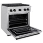 ZLINE Autograph Edition 30 in. 4.2 cu. ft. Paramount Gas Range with 4 Burner Cooktop and Convection Gas Oven in Satin Stainless Steel and Matte Black Accents, Open Box-Great Condition