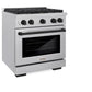 ZLINE Autograph Edition 30 in. 4.2 cu. ft. Paramount Gas Range with 4 Burner Cooktop and Convection Gas Oven in Satin Stainless Steel and Matte Black Accents, Open Box-Great Condition