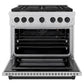 ZLINE Autograph Edition 36 in. 5.2 cu. ft. Paramount Gas Range with 6 Burner Cooktop and Convection Gas Oven in Satin Stainless Steel and Matte Black Accents, Open Box-Good Condition