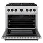 ZLINE Autograph Edition 36 in. 5.2 cu. ft. Paramount Gas Range with 6 Burner Cooktop and Convection Gas Oven in Satin Stainless Steel and Matte Black Accents, Open Box-Great Condition