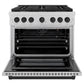 ZLINE Autograph Edition 36 in. 5.2 cu. ft. Paramount Gas Range with 6 Burner Cooktop and Convection Gas Oven in Satin Stainless Steel and Matte Black Accents, Open Box-Great Condition